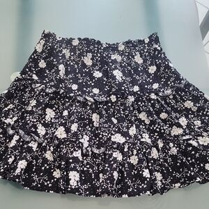 Black Flowy Floral Skirt Size Small Black Skirt Floral Skirt Flowy Skirt
